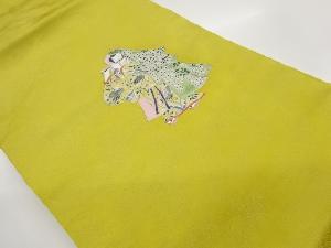 銀通し手描き時代人物模様名古屋帯